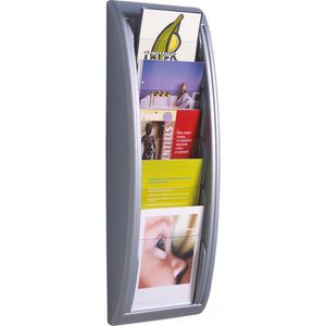 Paperflow Prospekthalter 4063.35 Quick Fit, Wandprospekthalter, Kunststoff, 5 x A5, silber
