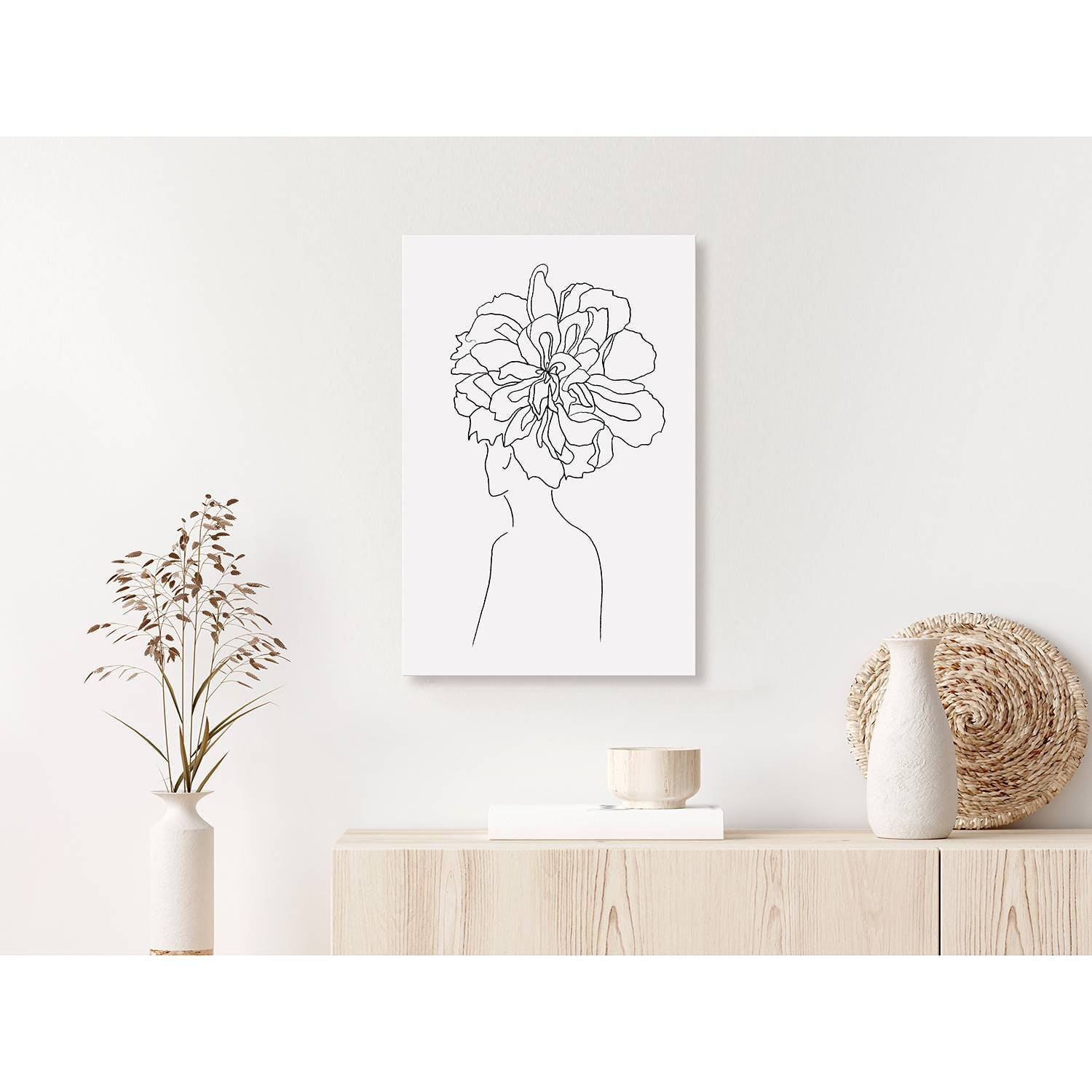 home24 Memory Center Afbeelding Linnen Wit 40 x 60 cm