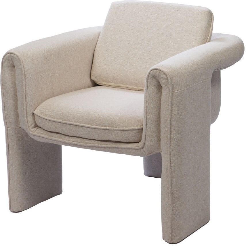 Amadeus Fauteuil en tissu blanc Blanc 76x68x80cm