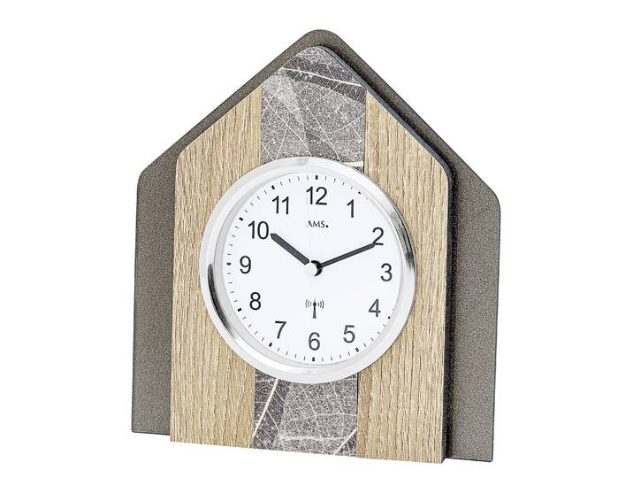 Horloge Kronberg MDF panneau de fibres à densité moyenne enduit 17 x 19 x 5cm Multicolore/Imitation chêne de Sonoma/Gris