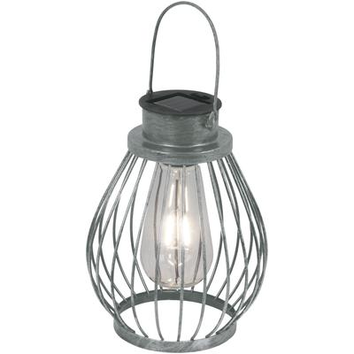 LED Solarleuchte NÄVE "Balubo", silber (silberfarben), H:30,5cm, Leuchten, LED Solarleuchten, Solar, incl. Schiebeschalter, Lichtfarbe: warmweiß, Farbe: silber
