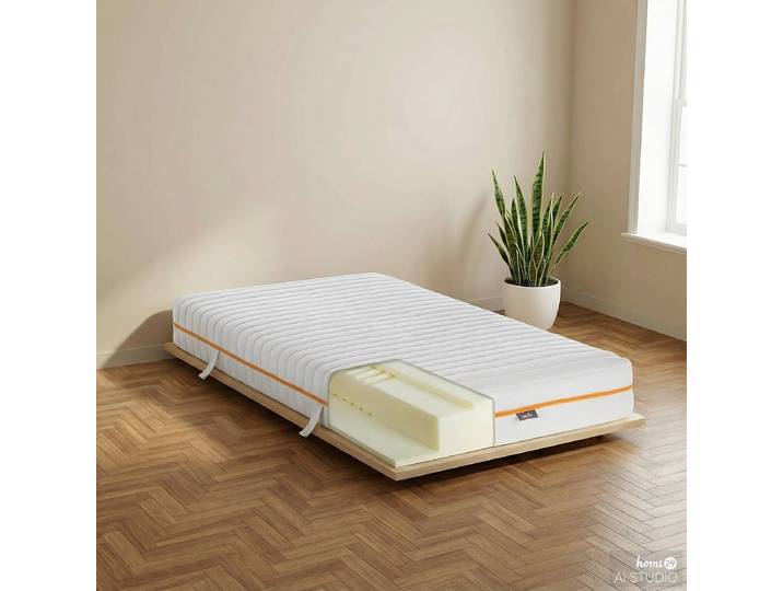 7-Zonen Visco-Kaltschaummatratze 100 x 200cm Kern: Viscoschaum Bezug: Doppeltuch Weiß