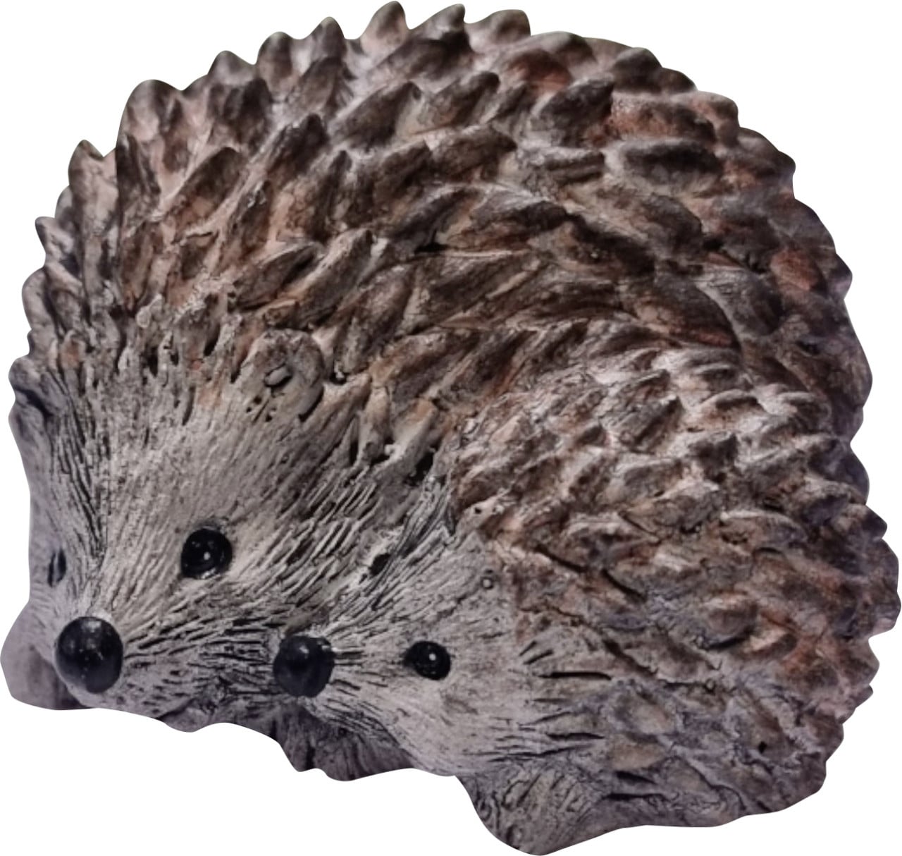 FD Dekofigur Igel mit Baby 10 cm braun