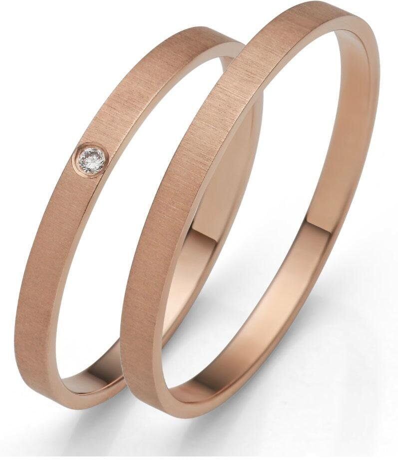 Firetti "Schmuck Geschenk Gold 375 Hochzeit Ehering "LIEBE" Made in Germany, wahlweise mit oder ohne Brillant
