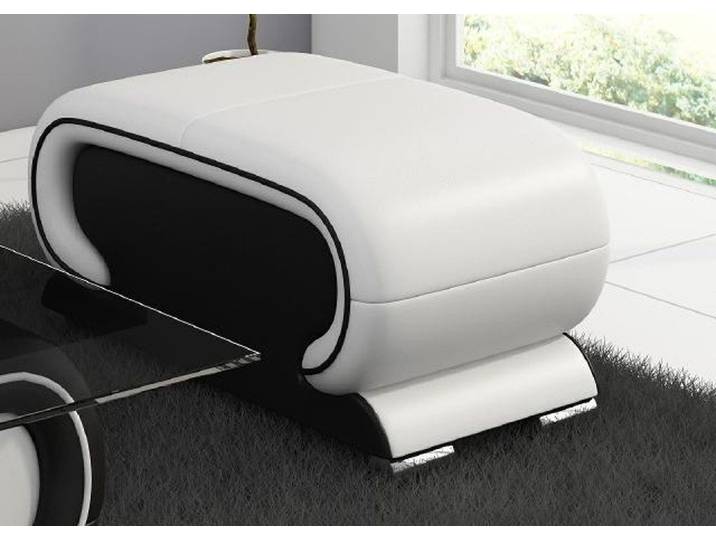 Xlmoebel Hocker XLMOEBEL Designer Lounge Hocker aus schwarzem Leder (Hocker, 1 St., 1x Hocker), Made in Europa