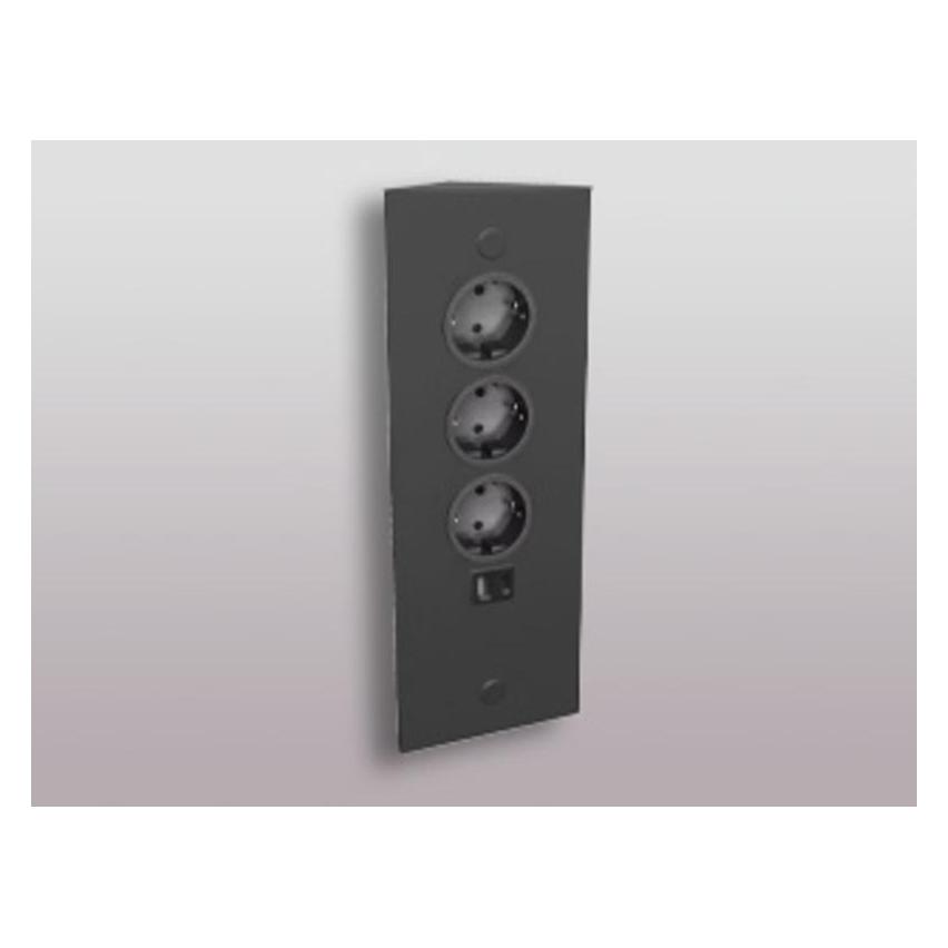 Thebo Energie-Ecksäule ST 3007/320/3 in SCHWARZ mit USB A u. C/Ecksteckdosen/Steckdosenleiste/Steckd (3x) (1758028/320)