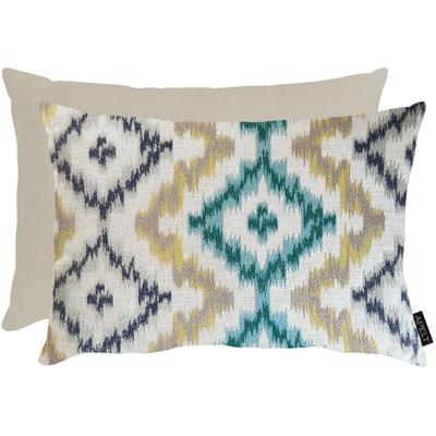 Dekokissen APELT "Milan in Ikat-Design", bunt (natur, blau, ornament), B:35cm H:10cm L:45cm, Mischgewebe, Dekokissen_Sitzkissen_Kissenhüllen, inclusive Soft-Kissenfüllung 100% PES