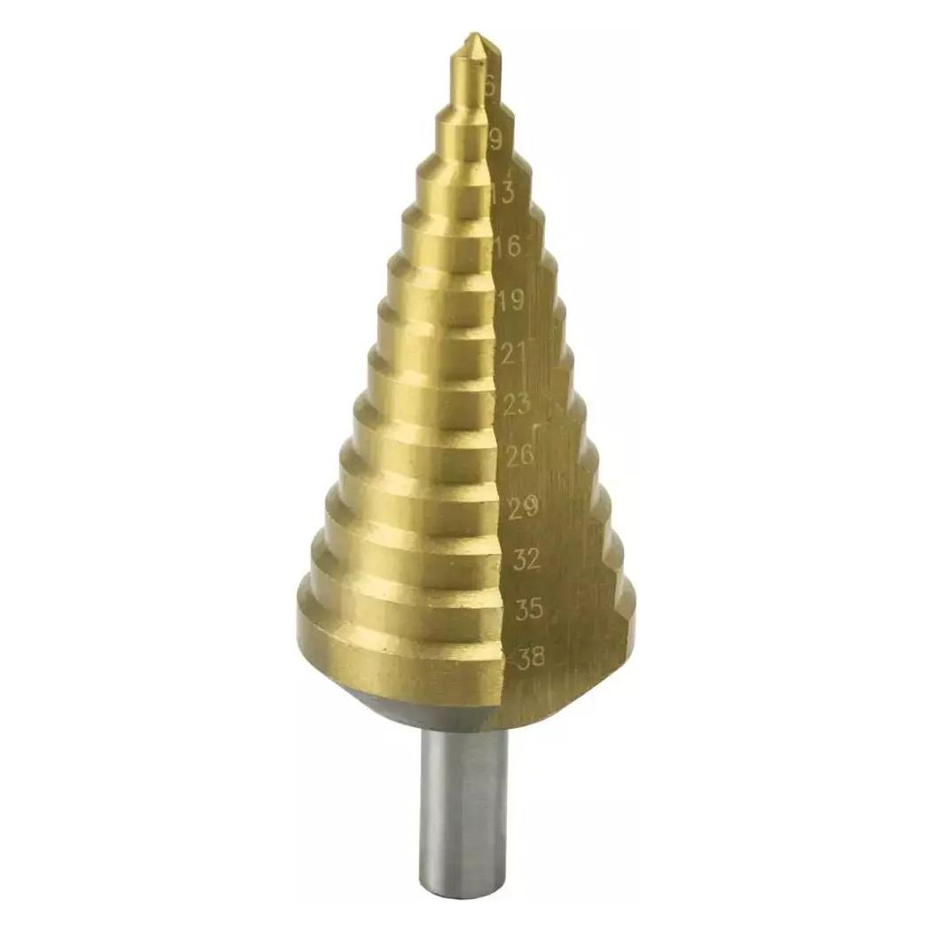Dedra Gestufter Bohrer 6-38mm, HSS, TiN (13, 16, 19, 21, 23, 26, 29, 32, 35 mm, 38, 6, 9) (WMST0638)