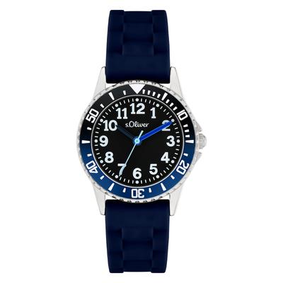 Quarzuhr S.OLIVER "The Happy Time", blau, Armbanduhren, Kinder, Quarzuhr, Armbanduhr, Silikonarmband, Kinderuhr, Mädchen, Junge, analog