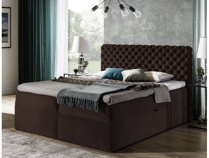 MF Design Boxspringbett Boxspringbett CHESTERFIELD mit Bettkasten und Federautomatik aus, Vorhanden