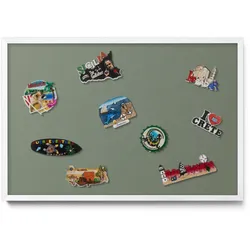 MAGNETTAFEL 60x40 cm Weißer Rahmen Farbe Olivgrün