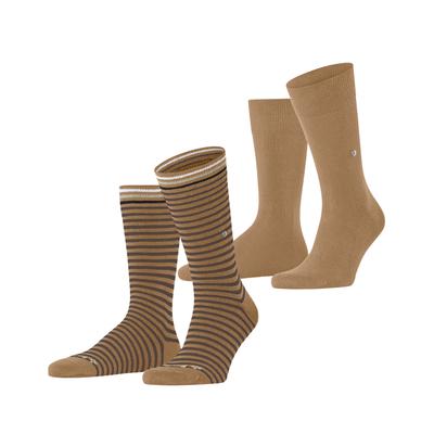 Socken BURLINGTON "Everyday Stripe", Herren, Gr. 40-46, braun (braun sugar), Baumwollmischung, gestreift, Socken Socken, Einheitsgröße 40-46, gestreift und unifarben