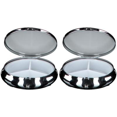 Pillendose rund Hologram 3 Fächer sortiert 2x 2x1 St