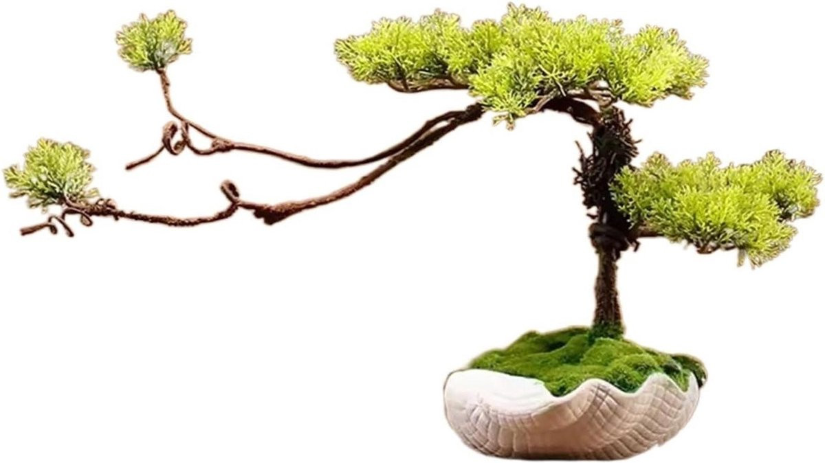 Kunstmatige Bonsai Boom met Keramische Pot - Groen - Kleine Decoratieve Plant voor in de Woonkamer