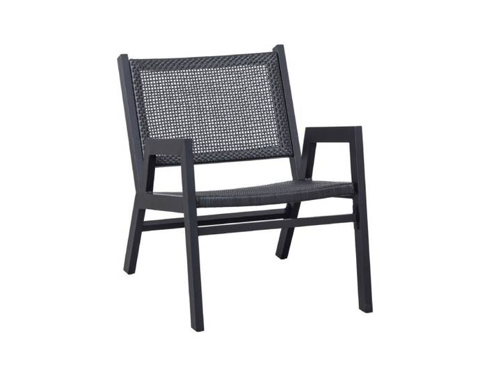 Fauteuil Lounge Effet Bois En Aluminium Noir Ingo