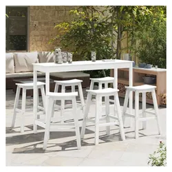 vidaXL, Gartentisch + Balkontisch, Rylie (6x Hocker)