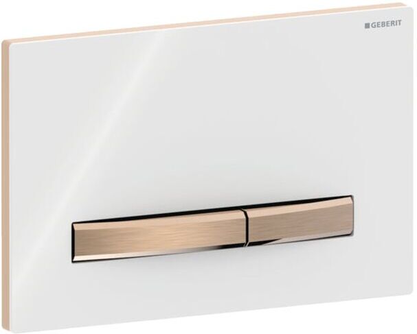 Geberit Sigma 50 Square Betätigungsplatte 115670112 Deckplatte weiß, Platte/Taste rotgold, für 2-Mengen-Spülung