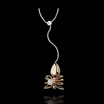 Edenly Collier Spaziergang der Sinne - SpinnenkÃ¶nigin - RosÃ©gold und Diamante