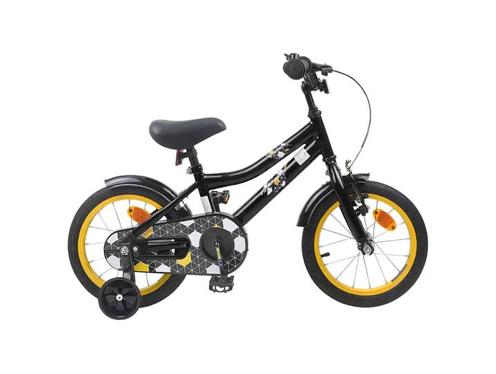 vidaXL Kinderfahrrad 14 Zoll für 3-5 Jahre alt Schwarz
