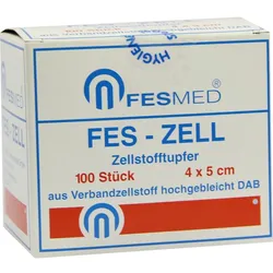 Zellstofftupfer Fes-Zell 4x5cm Hgbl 100 ST