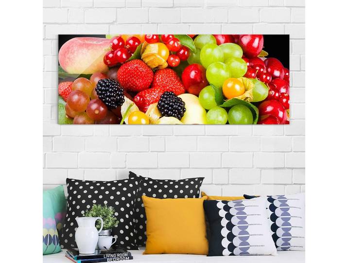 Glasbild Obst Mix Glasart: Sicherheitsglas Material: Glas Motiv: Essen & Getränke Muster: mit Motiv Multicolor 125 x 50 x 0cm