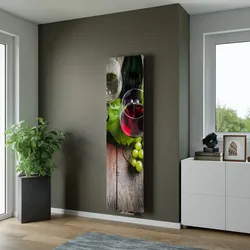 XIMAX Paneelheizkörper P1 Plan Print mit Mittenanschluss, 1800 x 595 mm, Motiv P24 Weinglas, 1088 Watt - 1800x595x63 mm, 893 Watt - P24 (Weinglas)