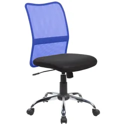 Dmora Bürostuhl Bomaderry, Mesh-Arbeitsstuhl, ergonomischer Bürositz, 57x46h90/100 cm, Schwarz und Blau
