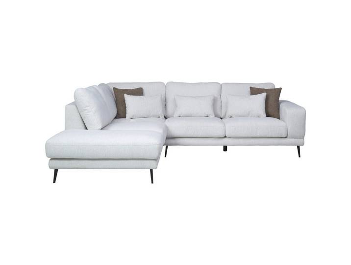 Cantus Ecksofa, Beige, Metall, 3-Sitzer, Füllung: Schaumstoff, Ottomane links, nicht einzeln stellbar, L-Form, nur wie online abgebildet bestellbar, 280x237 cm, seitenverkehrt erhältlich, Wohnzimmer, Sofas & Couches, Wohnlandschaften, Ecksofas