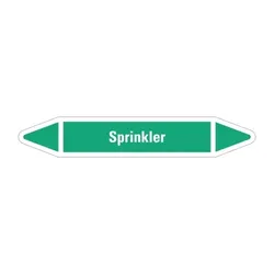 Aufkleber I RKZ-Etikett Sprinkler, grün/weiß, für Ø 25-40mm, 154x26mm, 5/Bogen