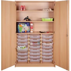 Werkschrank mit ErgoTray-Boxen und 2 Einlegeböden