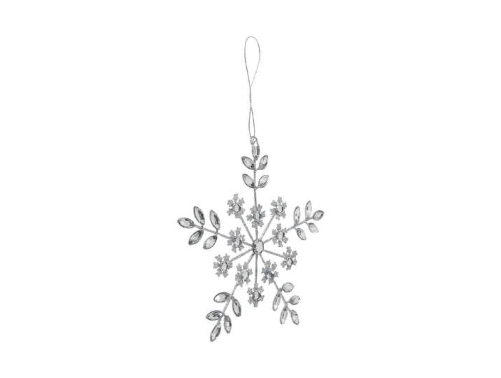 Hänger Glitterschneeflocke silber