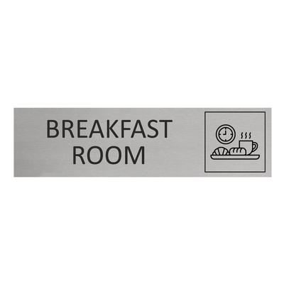 CombiCraft Aluminium Türschild Breakfast Room 165x45mm mit 3M-Tape zur Befestigung, einfache Kennzeichnung von Räumen und Bereichen