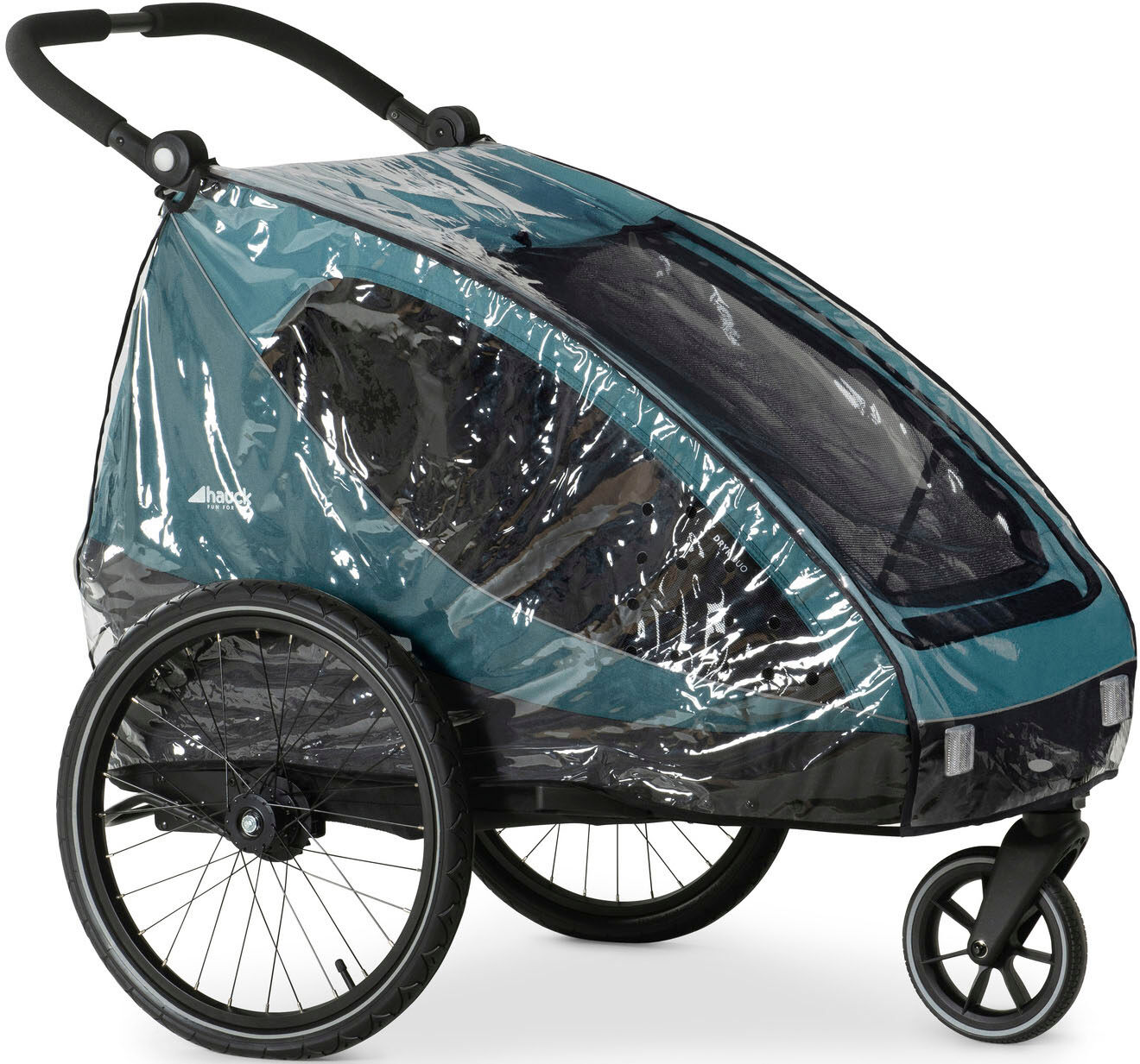 Regenverdeck HAUCK "Dryk Duo Raincover", Baby, Gr. B/H/L: 95cm x 62cm x 60cm, transparent, Polyvinylchlorid (PVC), Regenschutz Regenverdeck transparent B/H/L: 95cm x 62cm x 60cm