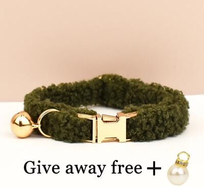 Happy Pet Pantry Customizable Laser Engraved Teddy Fur Cat Collar Bell: Autumn & Winter S 2