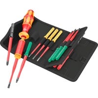 Kraftform Kompakt VDE 15 Torque extra slim 1 Tool Finder, 15-teilig, Schraubendreher rot/gelb, inkl. Drehmoment-Steckgriff, VDE-Wechselklingen