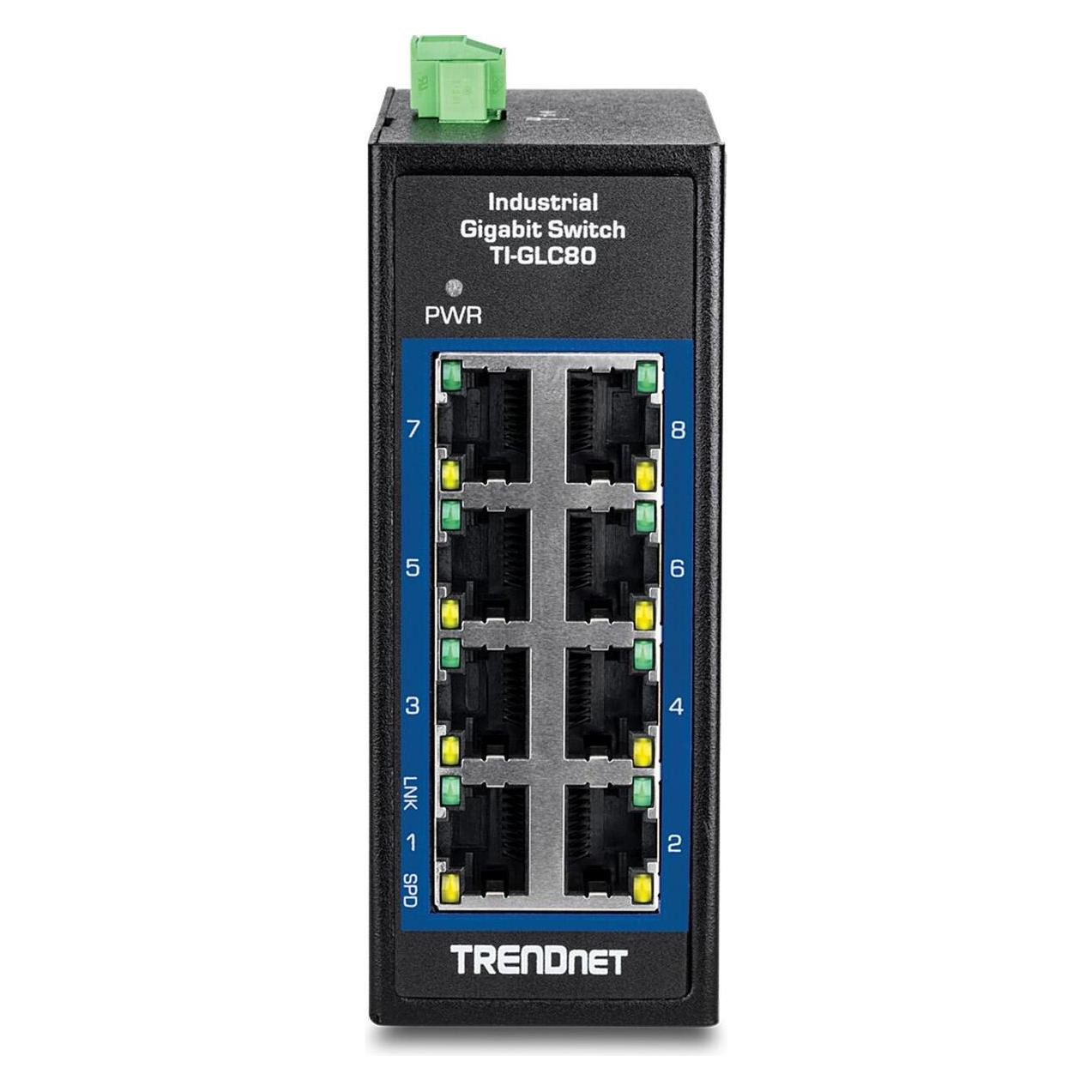 Trendnet TI-GLC80 8-Port Gigabit Industrial DIN-Rail Mini (8 Ports) (TI-GLC80)