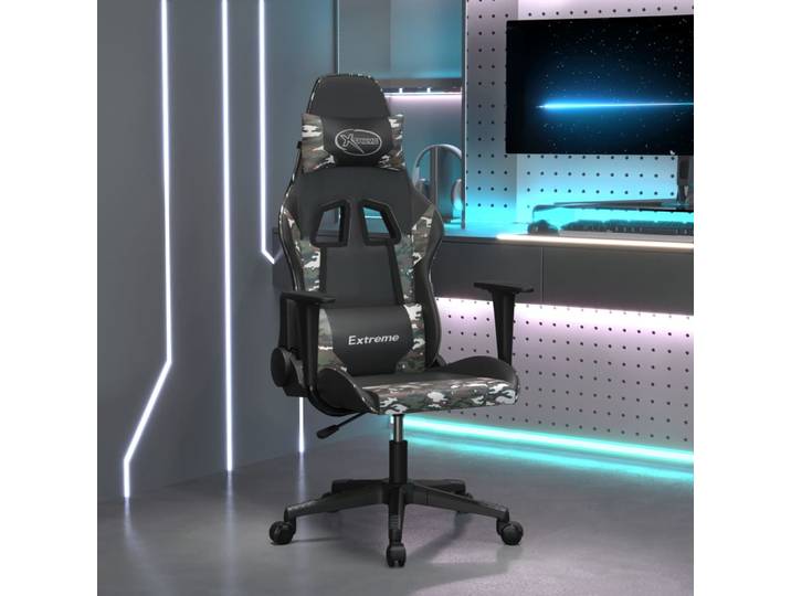 vidaXL Gaming-Stuhl Schwarz und Tarnfarben Kunstleder
