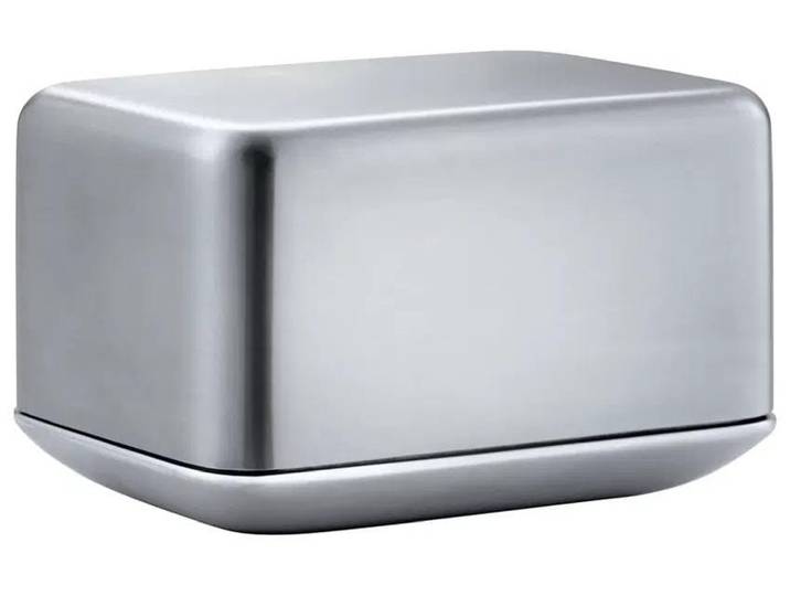 Butterdose BLOMUS Basic S für 125 g Butter , silberfarben, B:7cm H:6cm L:10cm, Edelstahl, Lebensmittelaufbewahrungsbehälter, Butterdose