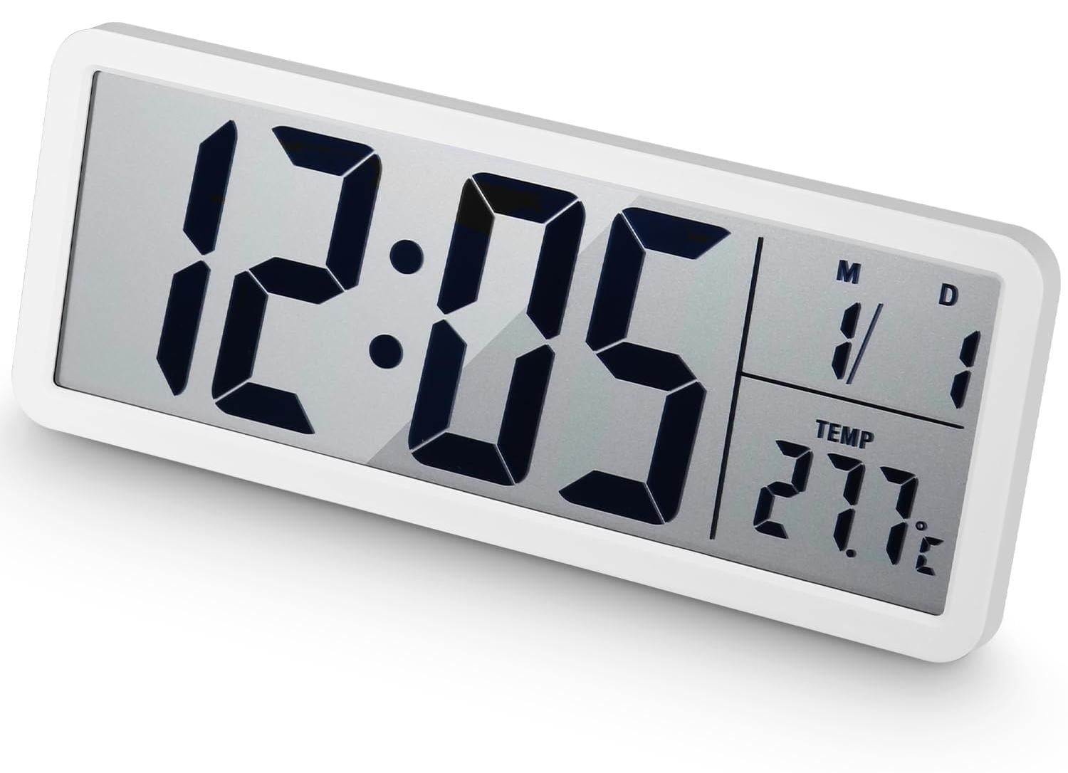 Dripio Digitale wandklok met grote cijfers en temperatuurweergave