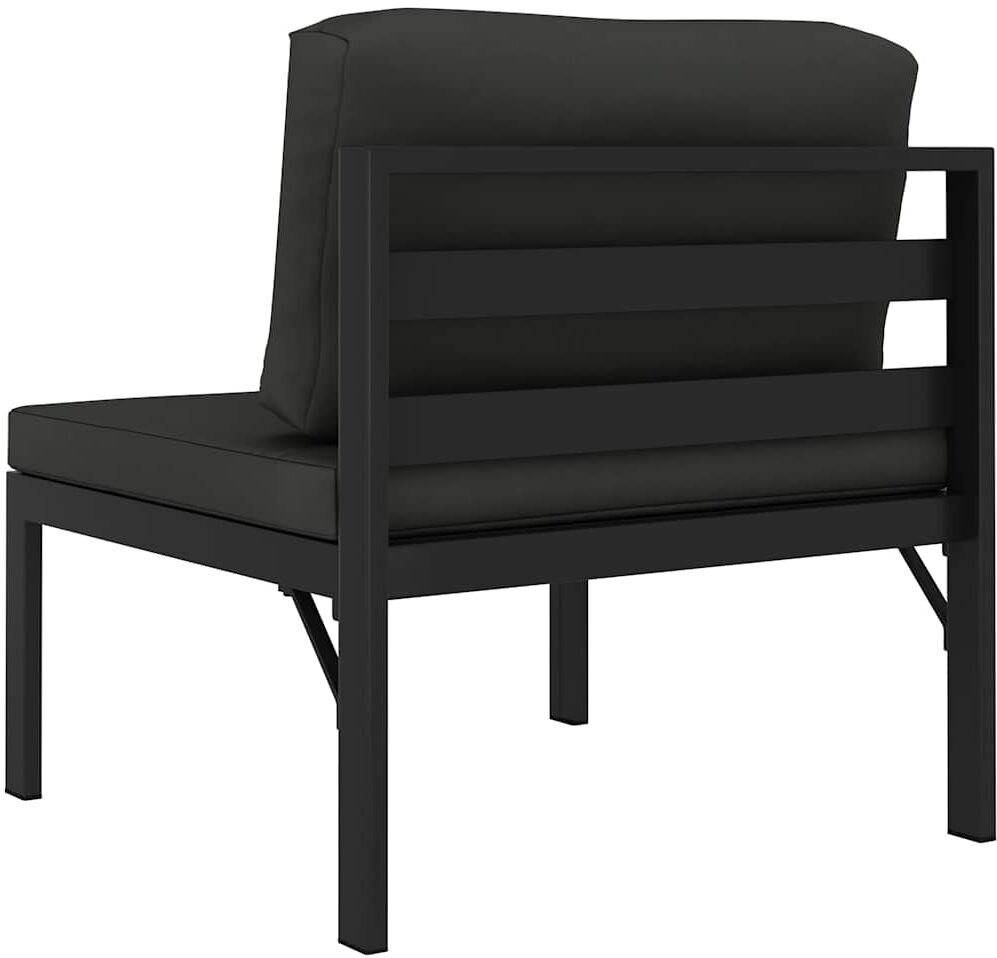 vidaXL Canapé central sectionnel avec coussins Aluminium Anthracite