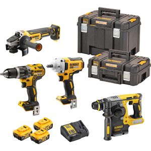 DeWalt Combo-Kit DCK428P3T-QW, 18V Akku, inkl. DCD796, DCF894, DCH273, DCG405, 3 Akkus, Lader, 2 Koffer