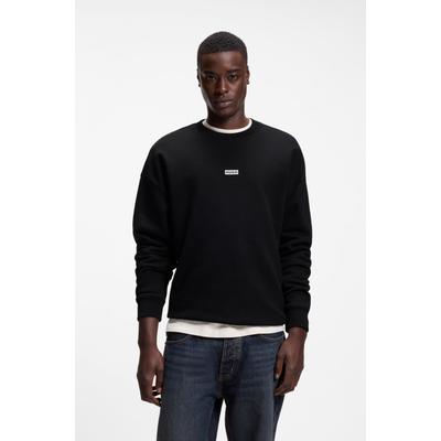 Sweatshirt HUGO "Naviu", Herren, Gr. XL, schwarz (schwarz005), Sweatware, Obermaterial: 100% Baumwolle, unifarben, regular fit hüftlang, Rundhals, Bündchen, Sweatshirts Sweatshirt, mit Rückendruck