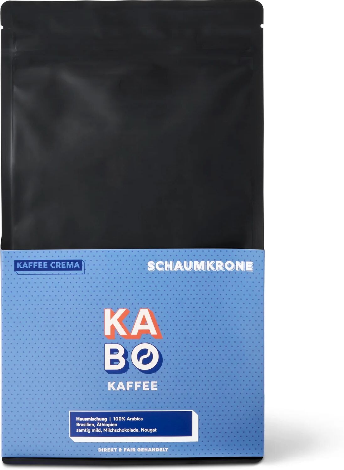 Kabo - Schaumkrone Caffè Crema - 1 kg Ganze Bohne - Intensität: 4/6