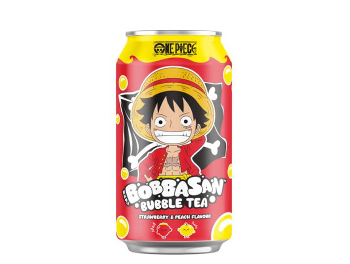 ULTRAPOP One Piece Bobbasan Luffy Bubble tea saveur fraise &amp; pêche - 33 cl