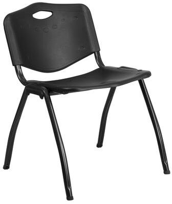 Flash Furniture 880 lb. Capacity Industrial Plastic Stack Chair with Carrying Handle