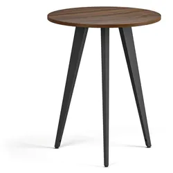 Couchtisch PRIMO VIBE, Durchmesser 60 cm, schwarzes Metallgestell, Nussbaum