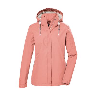 Outdoorjacke KILLTEC "KOS 61 WMN JCKT", Damen, Gr. 36, pfirsich, Obermaterial: 100% Polyester.Futter: 100% Polyester, Jacken Outdoorjacke, Funktionsjacke: wasser- und winddicht, atmungsaktiv, abnehmbare Kapuze