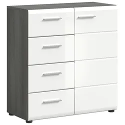 Kommode Salsa ca. 80x85x37 cm Weiß/Rauchsilb