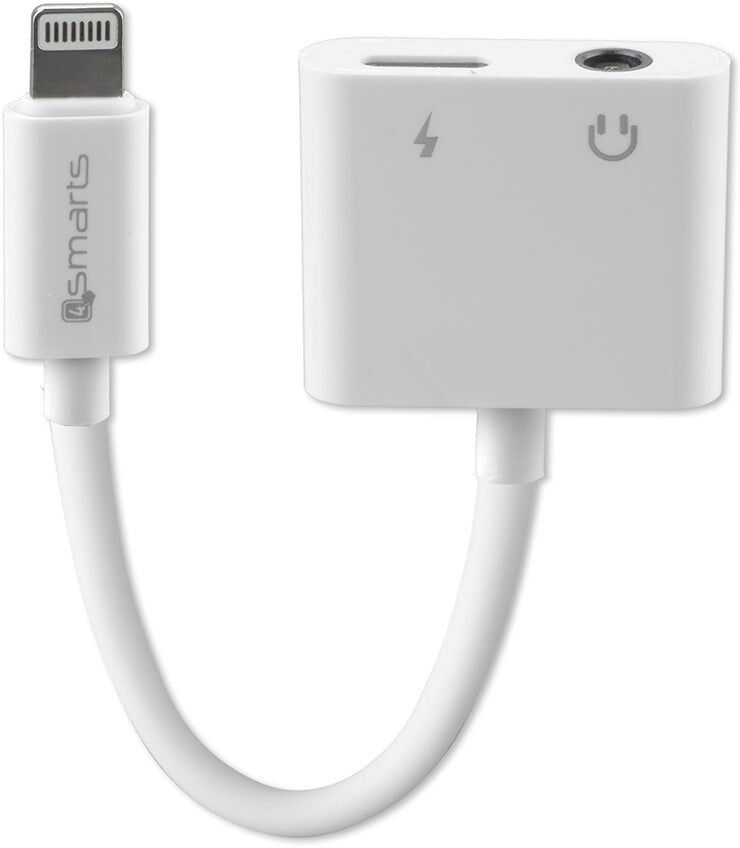 4smarts SoundSplit 6.5 cm Lightning To Lighting 3.5mm Audio Splitter - Hvid