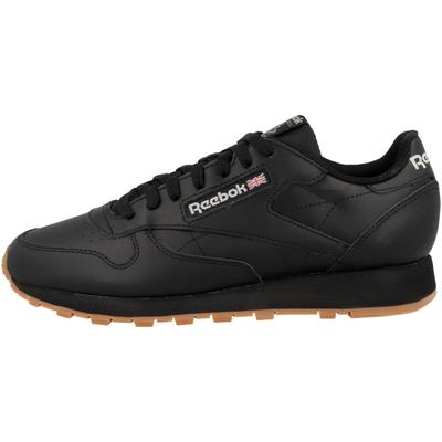 Sneaker REEBOK "Reebok Leather Sneaker low Unisex Erwachsene Schuhe", Herren, Gr. 44,5, schwarz, Glattleder, Schuhe Sneaker, Perforationen